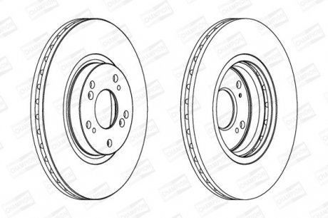 Гальмівний диск Honda Accord VII, CR-V II 2,0 (CL7, CM1, CL8), 2,2 CTDi, 2.2 i-CTDi, 2.4 (CL9), 2.4 (CM2) 03-08 front Champion 562546CH