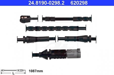 Датчик тормозных колодок БМВ 5 (F10), 7 (F01) передний ATE 24.8190-0298.2 (фото 1)