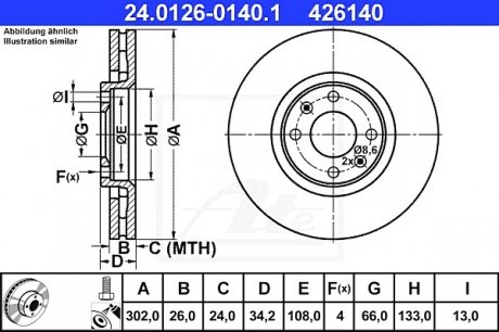 Тормозной диск ATE 24.0126-0140.1 (фото 1)