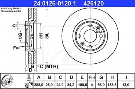 Гальмівний диск ATE 24.0126-0120.1 (фото 1)