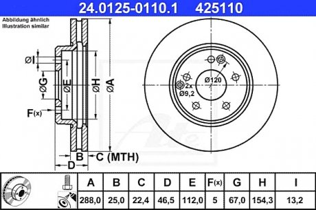 Тормозной диск ATE 24.0125-0110.1 (фото 1)