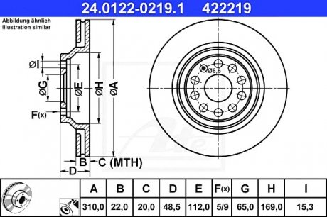 Гальмівний диск ATE 24.0122-0219.1 (фото 1)