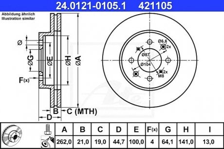 Гальмівний диск ATE 24.0121-0105.1 (фото 1)