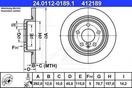 Гальмівний диск ATE 24.0112-0189.1 (фото 1)