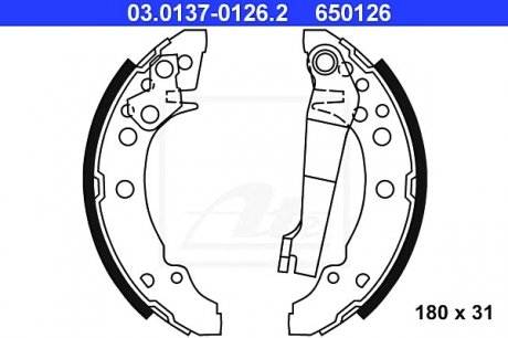 Комплект тормозных колодок ATE ="03.0137-0126.2" (фото 1)