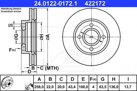 Гальмівний диск ATE 24.0122-0172.1 (фото 1)