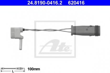 Датчик износа колодок ATE 24.8190-0416.2 (фото 1)