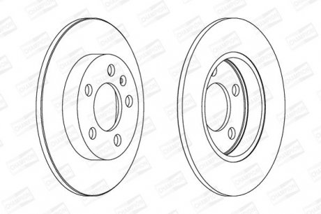 Гальмівний диск задній Audi A3, TT / Skoda Octavia / VW Bora, Golf Champion 562177CH (фото 1)