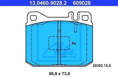 - Гальмівні колодки до дисків MB (R107) 280 SL-560 SL (71-89) MB (W114) 230.6-280 CE (67-76) MB (W115) 200-240 D 3,0 (67-76) MB (W116) 280 S-450 SEL 6,9 (72-80)MB (W123) 200-300 TD Turbo (76-85) ATE 13.0460-9028.2 (фото 1)