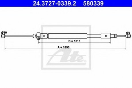 - Трос ручного гальма CITROEN BERLINGO (M_) Kasten (96-08) CITROEN BERLINGO (MF) Kombi (96-08) PEUGEOT PARTNER Kasten (96-08) PEUGEOT PARTNER Kombi (96-08) ATE 24.3727-0339.2