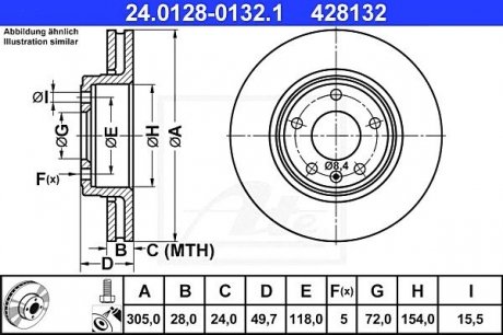 Гальмівний диск ATE 24.0128-0132.1 (фото 1)