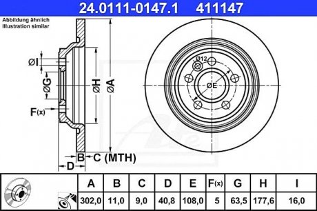 Гальмівний диск ATE 24.0111-0147.1 (фото 1)