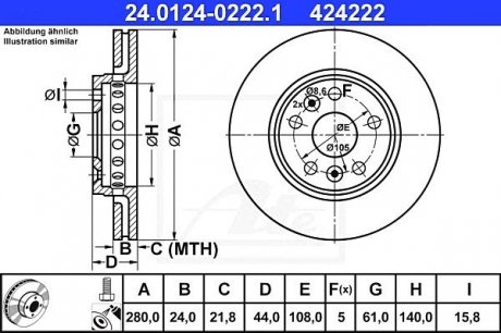 Гальмівний диск ATE 24.0124-0222.1 (фото 1)