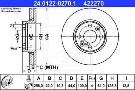 Тормозной диск ATE 24.0122-0270.1 (фото 1)