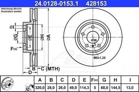Тормозной диск ATE 24.0128-0153.1 (фото 1)