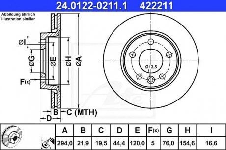Тормозной диск ATE 24.0122-0211.1 (фото 1)