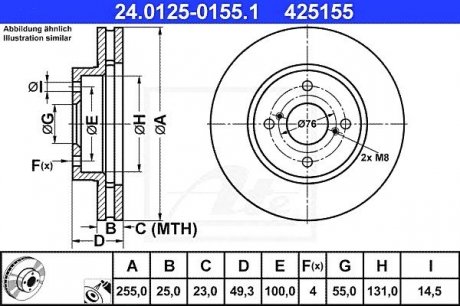 Гальмівний диск ATE 24.0125-0155.1 (фото 1)