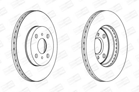 Гальмівний диск TOYOTA Yaris 1.5i 16V 01-> Yaris Verso 1.3i 16V 99-> Yaris Verso Turbodiesel 1.4 D-4D 01-> Champion 562409CH (фото 1)