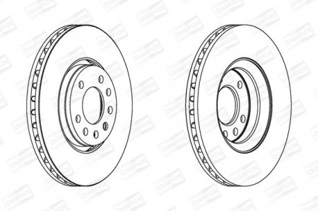 Гальмівний диск Opel, Vauhall Vectra C 05, 02->, Signum 05, 03->, SAAB 9-3 (II) 09, 02-> see BB bull 2003 02 Champion 562385CH (фото 1)