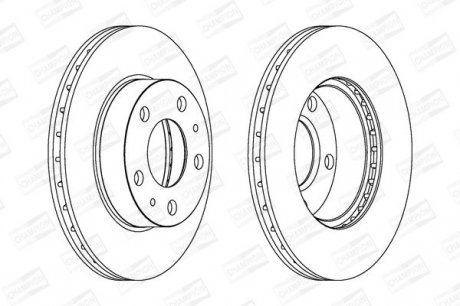 Диск тормозной передний (кратно 2шт.) CITROEN JUMPER Van (230L) (94-02)/FIAT DUCATO (250_) (06-) Champion 563021CH (фото 1)