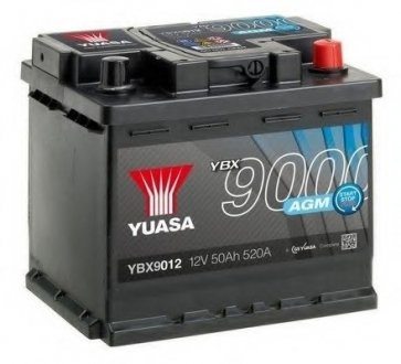 !знято з виробництва! 12V 50Ah AGM Start Stop Plus Battery (0) Пусковий струм 520 (EN) Габарити 207х175х190 Yuasa YBX9012 (фото 1)