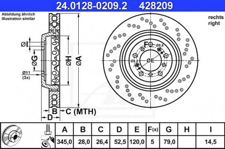 - Гальмівний диск BMW 3er Reihe/E46 (98-06) BMW Z4 Coupe/E86 (06-08) BMW Z4 Roadster/E85 (03-08) ATE 24.0128-0209.2