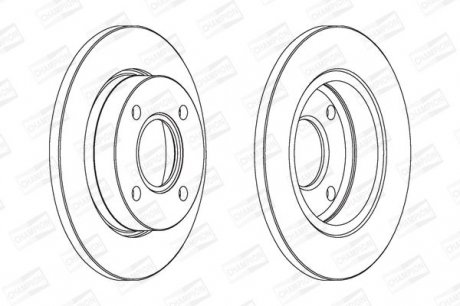 Гальмівний диск Ford Fiesta 1.2i 16v (not auto), 1.3i, 1.8 Diesel 11/95 / Ford Ka 1.3i 96- Champion 562038CH (фото 1)