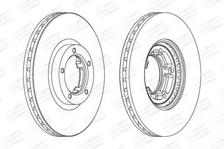 Гальмівний диск Ford Transit all models 14" 11/94- / Tourneo 2.0 - 2.5d/td (14\\) 11/94- Champion 561624CH (фото 1)