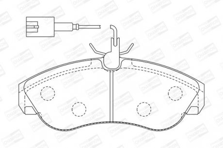 Гальмівні колодки до дисків front CITROEN Jumper, Relay, FIAT Ducato, PEUGEOT Boxer Champion 573061CH (фото 1)