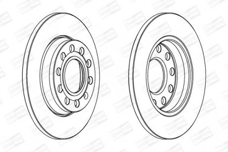 Диск тормозной задний (кратно 2шт.) Audi A4 1.9 Tdi Champion 562191CH (фото 1)
