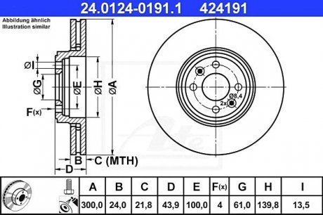 Тормозной диск ATE 24.0124-0191.1 (фото 1)