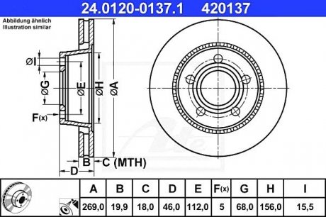 Гальмівний диск ATE 24.0120-0137.1 (фото 1)