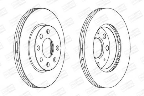 Гальмівний диск Opel Corsa C 1.0 (ABS), 1.2 (ABS), 1.7 Turbo Diesel (Non ABS) 00-> Champion 562290CH (фото 1)