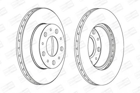 Диск тормозной передний (кратно 2шт.) Fiat Ducato (02-)/Peugeot Boxer (02-)/Citroen Jumper (02-) Champion 561969CH (фото 1)