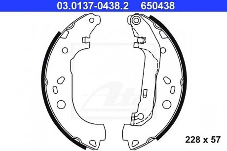 ="03.0137-0438.2 - Гальмівні колодки до барабанів" FORD TRANSIT CONNECT / TOURNEO CONNECT (03-) ATE ="03.0137-0438.2" (фото 1)