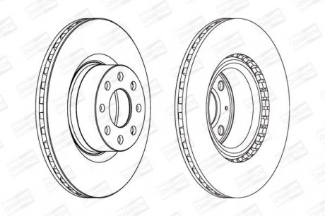 Гальмівний диск Fiat Grande Punto 1,3 MJT, 1,9 MJT (88/96 kW), Opel Corsa 1,3 Champion 562297CH (фото 1)