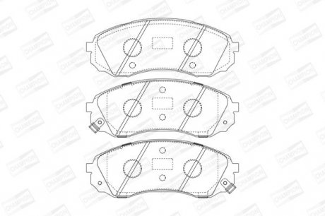 Гальмівні колодки до дисків front Kia Carnival III 2.7 V6/2.9 CRDi 06/06-> Champion 572619CH (фото 1)