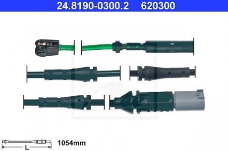 Датчик зносу гальмівних колодок ATE 24.8190-0300.2 (фото 1)