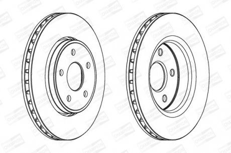 Гальмівний диск передній JEEP COMMANDER, GRAND CHEROKEE Champion 562854CH-1 (фото 1)