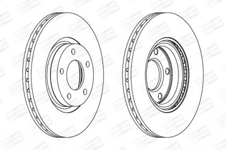 Гальмівний диск Mazda 3 2.0 16v 16" wheel Mazda 5 1.8, 2.0 16" wheel Champion 562635CH (фото 1)