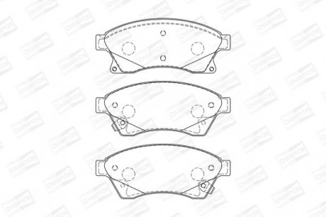 Колодки тормозные дисковые передні CHEVROLET AVEO Saloon (T300) 11-, CRUZE (J300) 09-|OPEL ASTRA J (P10) 09-15 Champion 573332CH (фото 1)