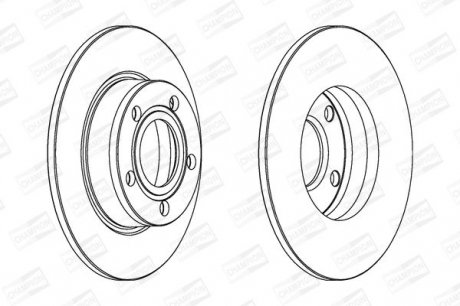 Гальмівний диск AUDI A6 Quattro (II) rear 16" wheel see BB info 05 04 Champion 562503CH (фото 1)