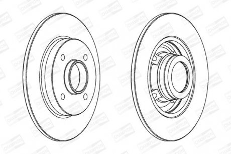 Гальмівний диск Citroen C4, Peugeot 307 (- bear / - ABS ring) Champion 562938CH-1 (фото 1)