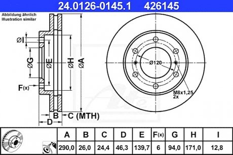 Гальмівний диск ATE 24.0126-0145.1 (фото 1)