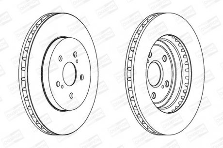Гальмівний диск Lexus RX300, 350, 400h, 400h FWD 2003- front Champion 562824CH