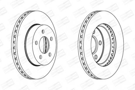Гальмівний диск передній JEEP CHEROKEE Champion 562856CH (фото 1)
