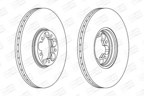 Диск тормозной передний (кратно 2шт.) Ford Transit (00-06) Champion 562140CH (фото 1)