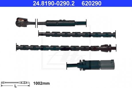 Датчик зносу гальмівних колодок ATE 24.8190-0290.2 (фото 1)