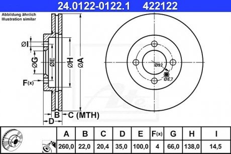 Гальмівний диск ATE 24.0122-0122.1 (фото 1)
