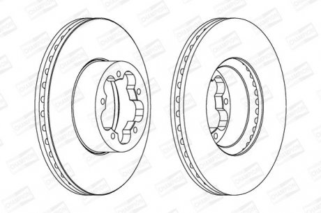 Диск тормозной передний (кратно 2шт.) Ford Transit (06-14), Transit Tourneo (06-14) Champion 562541CH (фото 1)